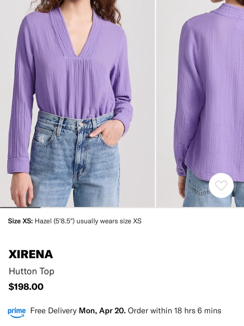 NWOT Xirena Hutton Top in Purple Dahlia
